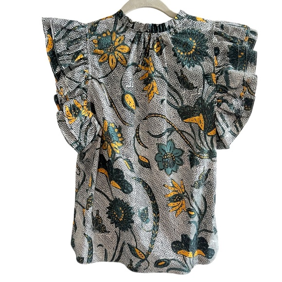 Ulla Johnson Elena Portofino Ruffle Sleeve V-Neck
Cotton Spring Top Blouse Sz 6 - Picture 2 of 12